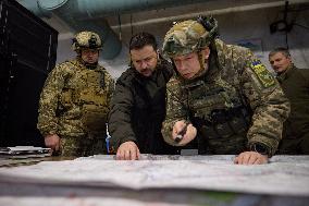 Zelensky Visits A Frontline Command Post - Kupyansk