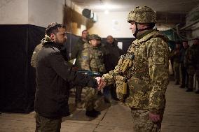 Zelensky Visits A Frontline Command Post - Kupyansk