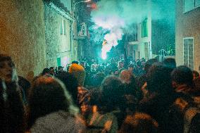 Demonstration Against The Eviction Of An Occupied Building In Santa Coloma.