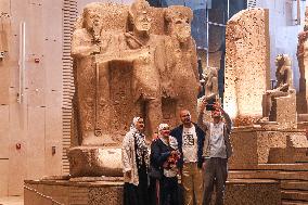 EGYPT-GIZA-GRAND EGYPTIAN MUSEUM-GRAND STAIRCASE-SOFT OPENING