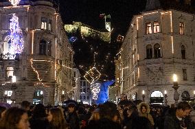 SLOVENIA-LJUBLJANA-NEW YEAR-LIGHTS
