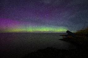 The Aurora Lights Up Sky In New Zealand