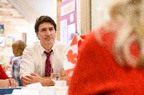 Justin Trudeau Meets Local Women To Discuss Affordability And Child Care