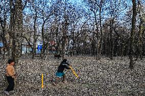 Kids Playing Cricket In Kashmir