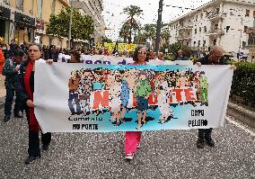 Protest Against The Construction Plan For The Messina Bridge