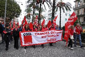 Protest Against The Construction Plan For The Messina Bridge