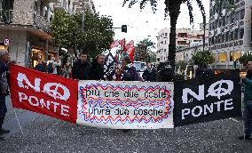 Protest Against The Construction Plan For The Messina Bridge