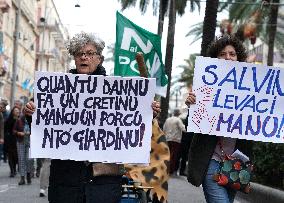 Protest Against The Construction Plan For The Messina Bridge