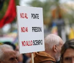 Protest Against The Construction Plan For The Messina Bridge