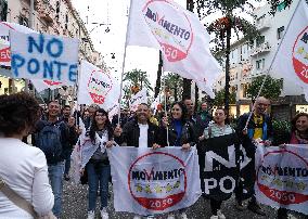 Protest Against The Construction Plan For The Messina Bridge