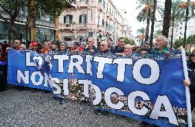 Protest Against The Construction Plan For The Messina Bridge