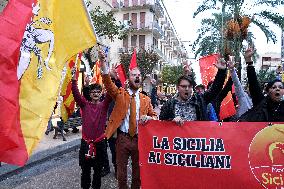 Protest Against The Construction Plan For The Messina Bridge