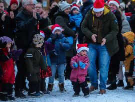 Christmas Parade In Linköping, Sweden.