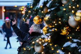 Christmas Parade In Linköping, Sweden.