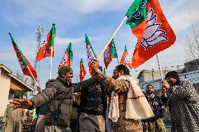 BJP Workers Celebrate Party Win In MP, Rajasthan And Chhattisgarh