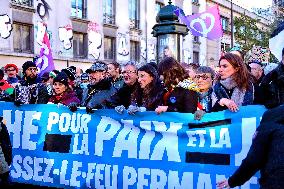 March For Peace And Justice Between Palestinians And Israelis - Paris