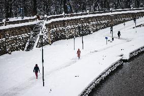 Intense Snowfall In Krakow, Poland