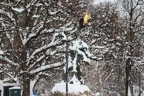 Intense Snowfall In Krakow, Poland