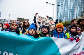 Massive Climate March Organized In Brussels.