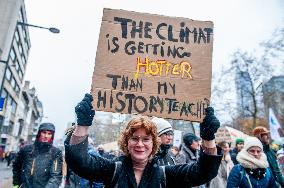 Massive Climate March Organized In Brussels.