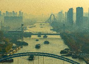 Coal Carriers Sail on The Beijing-Hangzhou Grand Canal