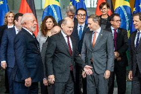 German Chancellor Scholz Meets Brazilian President Lula da Silva in Berlin.