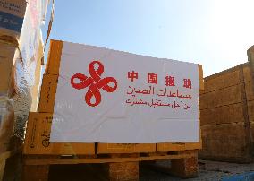 EGYPT-CAIRO-CHINA-GAZA-HUMANITARIAN AID SUPPLIES-HANDOVER