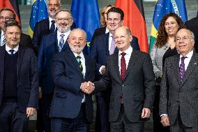 German Chancellor Scholz Meets Brazilian President Lula da Silva in Berlin.