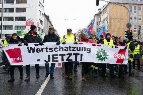 Public Sector Workers Go On Strike In Duesseldorf