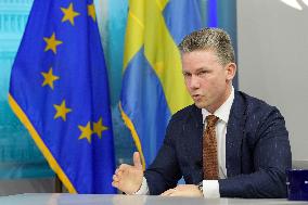 Minister Of Sweden Jonson Hold A NATO Membership And Ukraine War Conversation