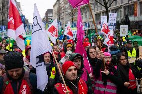 Public Sector Workers Go On Strike In Duesseldorf
