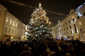 Christmassy Town Hall Square in Tartu