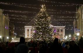Christmassy Town Hall Square in Tartu