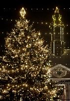 Christmassy Town Hall Square in Tartu