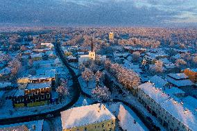 Paide city in wintertime