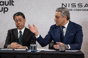 Renault, Nissan And Mitsubishi Motors Hold Joint Press Conference - Paris