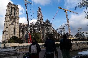 The Cross Of Notre-Dame De Paris Placed At The Top - Paris