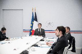 President Macron At G7 Summit Meeting - Paris