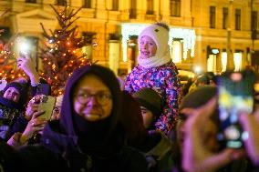 Christmas Tree At The Sofiyska Square In Kyiv