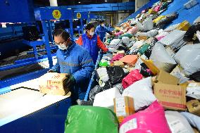 An Express Transfer Center in Lianyungang