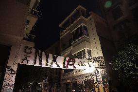 Protest In Memoriam Of Alexis Grigoropoulos In The Evening In Athens
