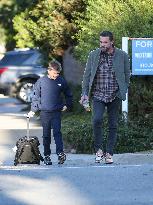 Ben Affleck Walks With His Son - LA