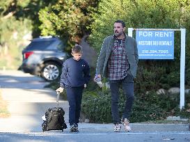 Ben Affleck Walks With His Son - LA