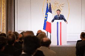 President Macron Meets With The Research Community - Paris