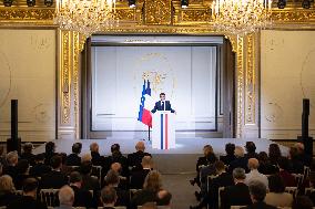 President Macron Meets With The Research Community - Paris