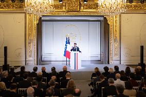 President Macron Meets With The Research Community - Paris