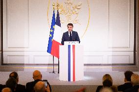 President Macron Meets With The Research Community - Paris