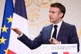 President Macron Meets With The Research Community - Paris