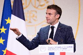 President Macron Meets With The Research Community - Paris