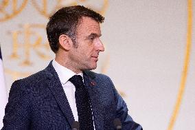 President Macron Meets With The Research Community - Paris